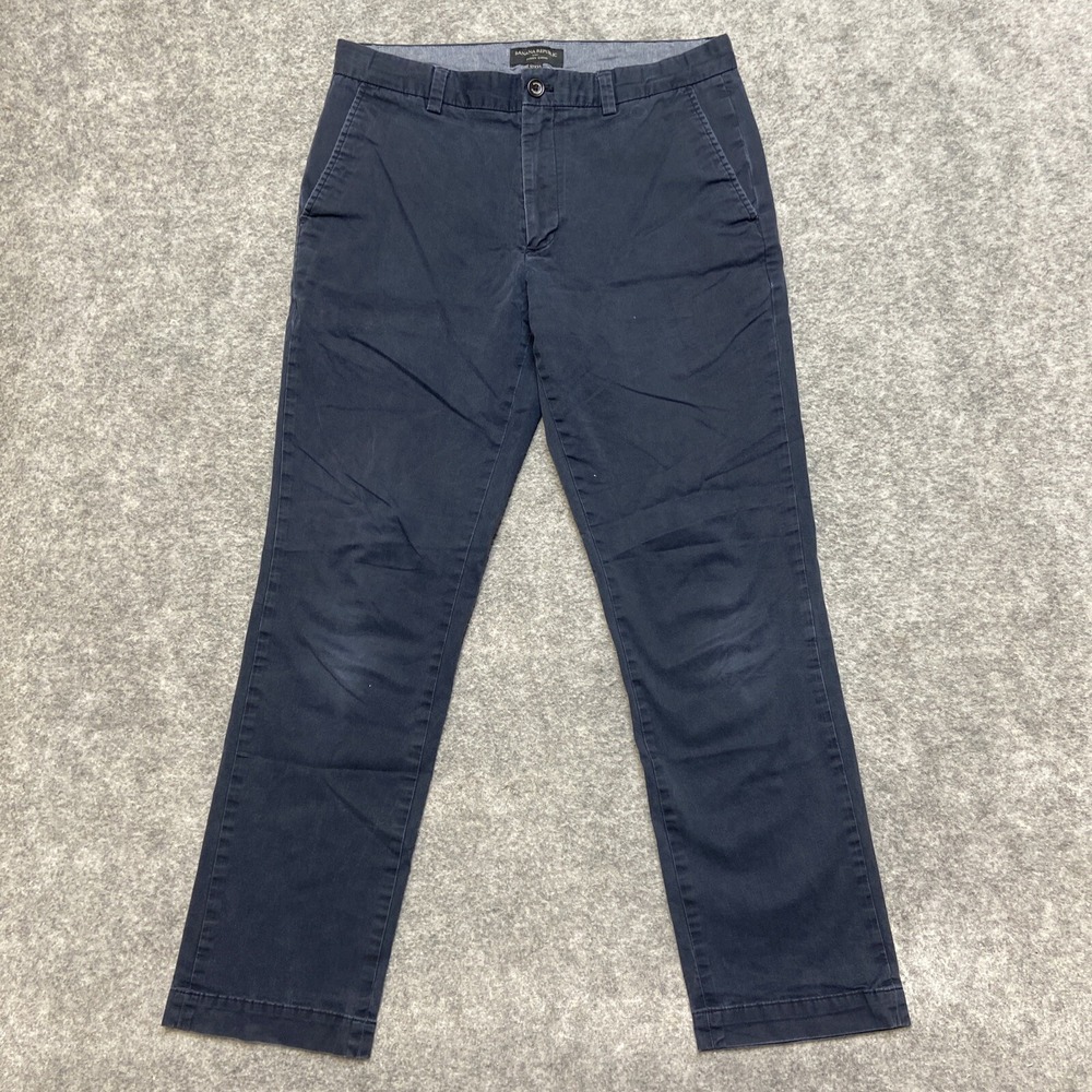 Banana Republic Aiden Chino Pants Mens 32x32 Navy Blue Slim Fit Stretch Cotton